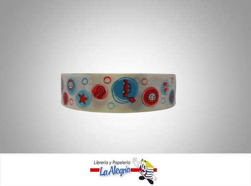 [CINT3503016] CINTA ESTAMPADO BABY 35MM BLANC/CIRCU XM MARCA BOLIS   