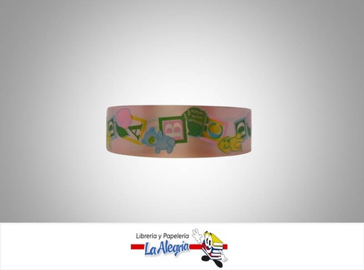[CINT3504061] CINTA ESTAMPADA BABY 35MM ROSADO/ABC XM MARCA BOLIS   