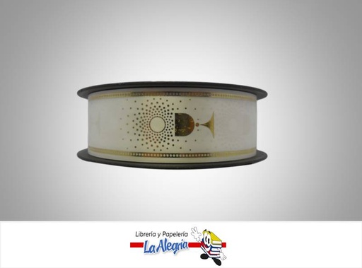 [CINT730] CINTA DECORATIVA 35 MM BLANCO/DORADO X METROS MARCA S/M