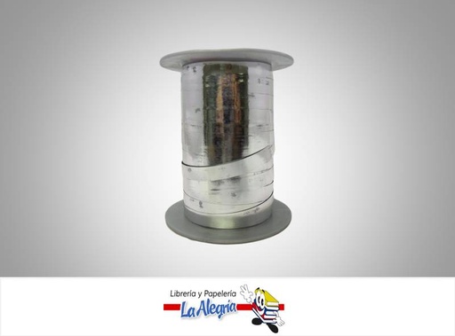 [CINT945050] CINTA METALIZADA 9MM PLATEADO XMETRO MARCA RICCIOLIS   