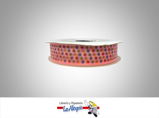 [CINTE002] CINTA TULL ESTAMP 25MM ROSA L/MULTI XMET MARCA S/M   