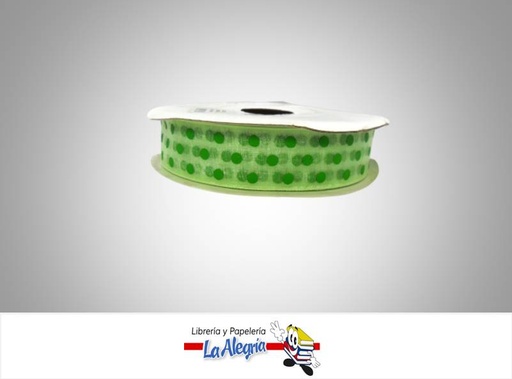 [CINTE0061] CINTA TULL ESTAMP 25MM VERDE LUNAR/V XME MARCA S/M   