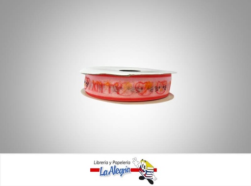 [CINTE0091] CINTA TULL ESTAMP 25MM KITTY ROJO FRE XM MARCA S/M   