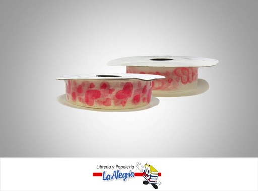 [CINTE0103] CINTA TULL ESTAMP 25MM BLANCO/CORA R XME MARCA S/M   