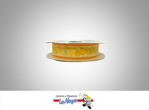 [CINTE0104] CINTA TULL ESTAMP 25MM AMARILLO/CORA XME MARCA S/M   
