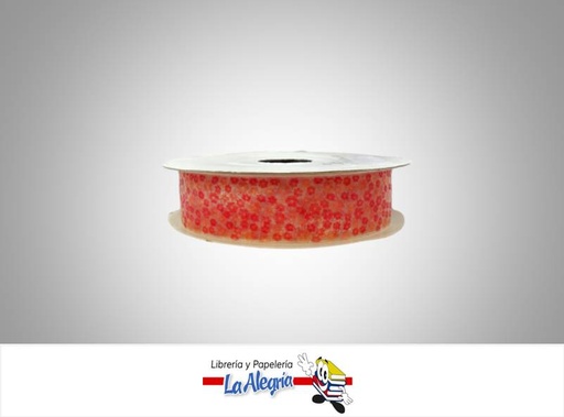 [CINTE0910] CINTA TULL ESTAMP 25MM FLOR ROSA/FUC XME MARCA S/M   