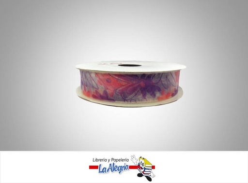 [CINTE1009] CINTA TULL ESTAMP 25MM MORA/ROSA XMETRO MARCA S/M   