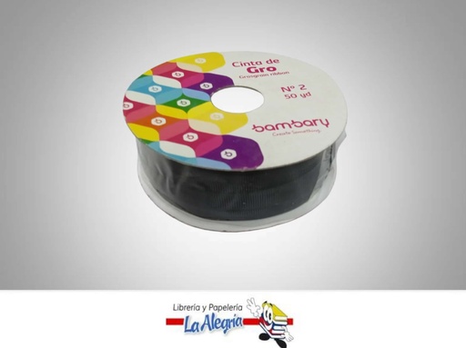 [CINTGROS10MM046] CINTA GROSS 10 MM NEGRA X METRO MARCA BAMBARY   