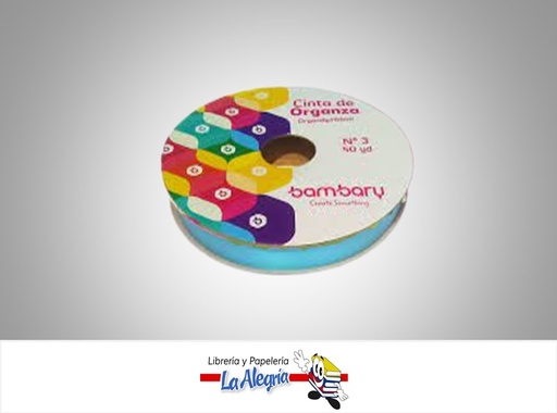 [CINTORG065] CINTA ORGANZA 15MM # 3 TURQUESA X METRO MARCA BAMBARY   