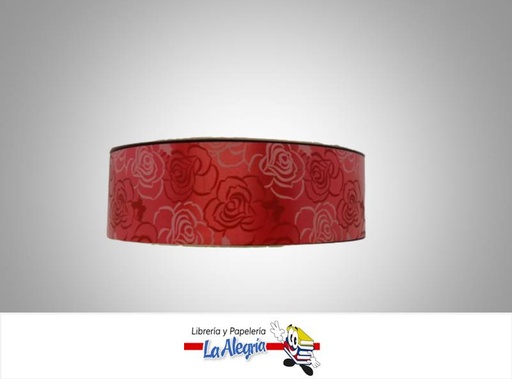 [CMSF34MM003] CINTA ESTAMPADA ROSA 34MM ROJO XMT MARCA BOLIS   