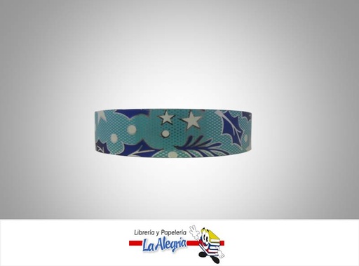 [CN20MM01] CINTA NAVIDAD 20MM AZUL/PLATEADO XMT MARCA BOLIS   