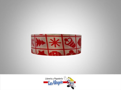[CN35MM02] CINTA NAVIDAD 35MM BLANCO/ROJO XMT MARCA MUNDOS   