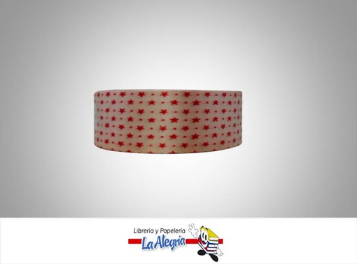 [CN35MM03] CINTA NAVIDAD 35MM BLANCO/ESTRELLAS XM MARCA MUNDOS   
