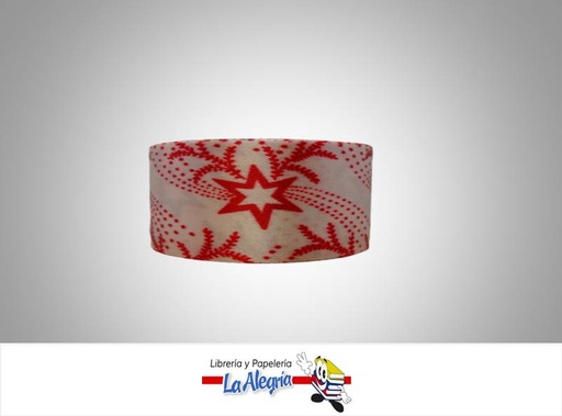 [CN35MM08] CINTA NAVIDAD 35MM BLANCO/ROJO XMETRO MARCA MUNDOS   