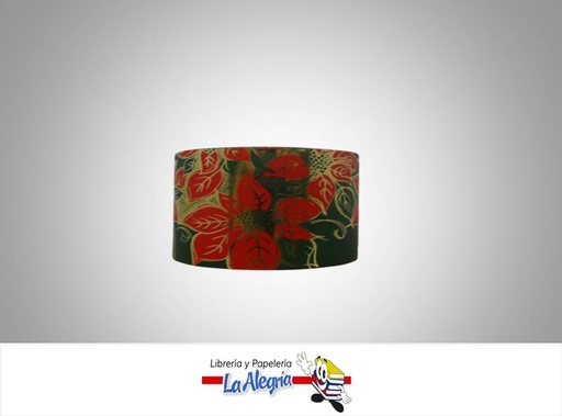 [CN50MM01] CINTA NAVIDAD 50MM VERDE/PETALOS XMT MARCA BOLIS   