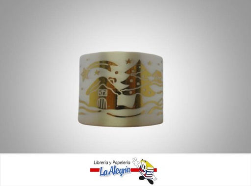 [CNAV001] CINTA NAVIDAD 50MM BLANCO/DORADO XMT MARCA S/M   
