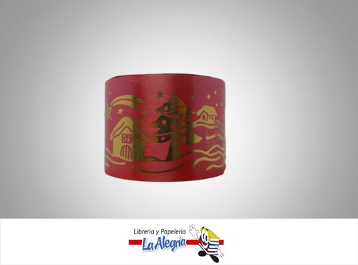 [CNAV003] CINTA NAVIDAD 50MM ROJO/DORADO XMT MARCA S/M   