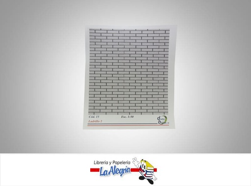 [COD15] TEXTURA P/MAQUETA LADRILLO 2 ESC 1:50 UN MARCA DISEÑOS EN BLANCO   
