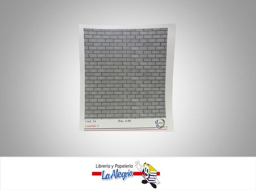 [COD16] TEXTURA P/MAQUETA LADRILLO 3 ESC 1:50 UN MARCA DISEÑOS EN BLANCO   