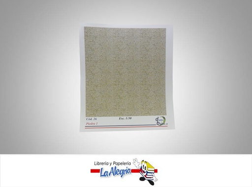 [COD26] TEXTURA P/MAQUETA PIEDRA 1 ESC 1:50 UND MARCA DISEÑOS EN BLANCO   