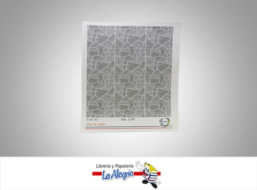 [COD63] TEXTURA P/MAQUET PIS D/LAJAS ESC 1:50 UN MARCA DISEÑOS EN BLANCO   