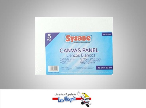 [CP1530] LIENZO SIN MARCO 15X20CM UND MARCA SYSABE   