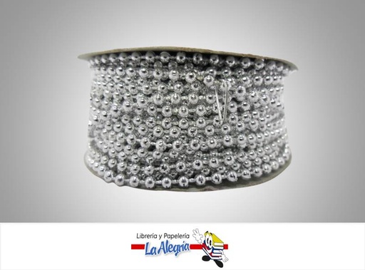 [CPE03MM050] CINTA PERLA 03MM PLATEADO XMETRO MARCA S/M   