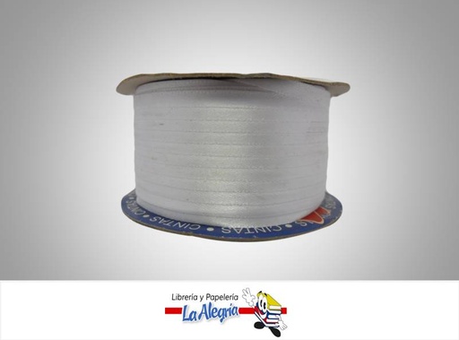 [CR03MM016] CINTA RASO 03MM BLANCO XMETRO MARCA S/M   