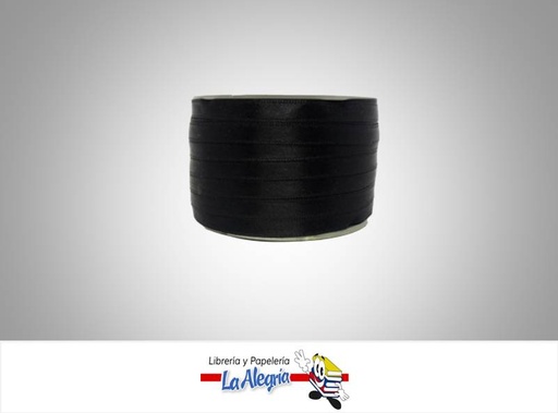 [CR07MM046] CINTA RASO 07MM NEGRO X METRO MARCA S/M
