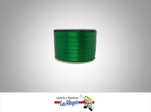 [CR07MM075] CINTA RASO 07MM VERDE NAVIDAD XMETRO MARCA S/M   
