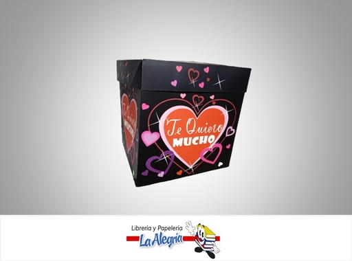 [CR2201] CAJA REGALO TE QUIERO MUCHO 22X22X22CM NEGRA MARCA S/M