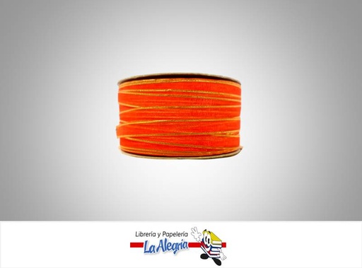 [CRB07MM042] CINTA ORGANZA B/D 07MM NARANJA XMETRO MARCA S/M   