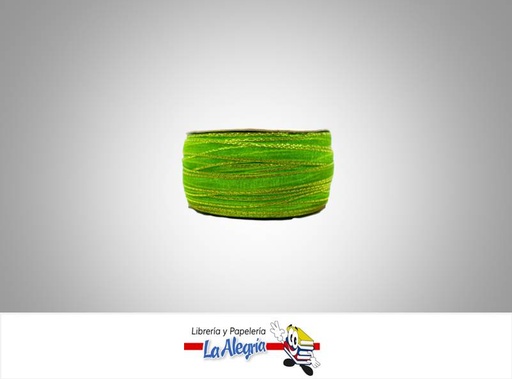 [CRB07MM066] CINTA ORGANZA B/D 07MM VERDE XMETRO MARCA S/M   