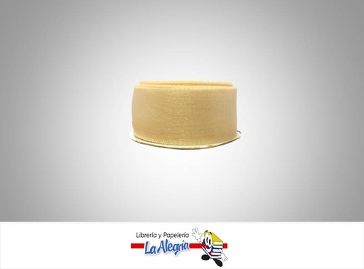 [CRB25MM015] CINTA ORGANZA 25MM BIEGE/CREMA XMETRO MARCA S/M   