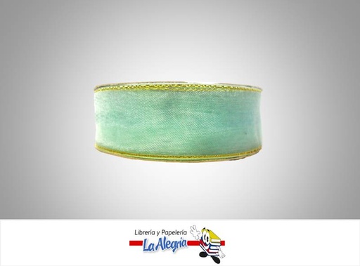 [CRB25MM065] CINTA ORGANZA B/D 25MM TURQUESA XMETRO MARCA S/M   