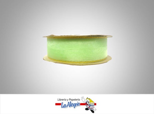 [CRB25MM067] CINTA ORGANZA B/D 25MM VERDE AGUA XMETRO MARCA S/M   