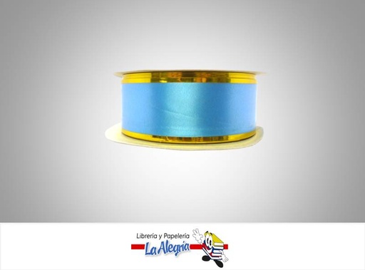 [CRB32MM007] CINTA REGALO B/D 32MM AZUL CELESTE XMETR MARCA S/M   