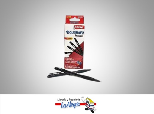 [CRISVIRT600N] BOLIGRAFO RETRACTIL RT600N 1,0MM NEGRO UND MARCA CRISVI