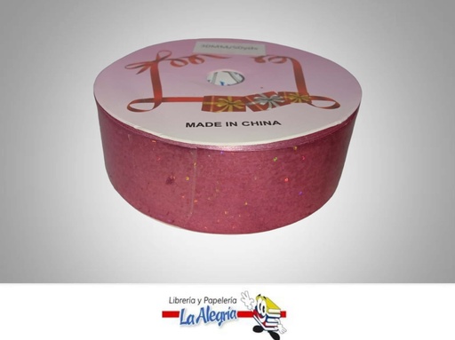 [CRLASER30MM61] CINTA DE REGALO LASER ROSADA 30MM X METR MARCA MURANO   