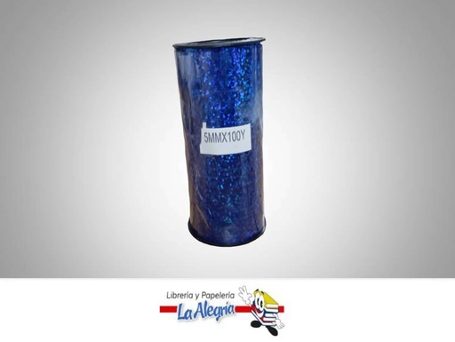 [CRLASER5MM013] CINTA DE REGALO LASER AZUL REY 5MM X MET MARCA MURANO   