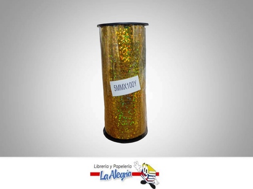 [CRLASER5MM022] CINTA DE REGALO LASER DORADA 5MM X METRO MARCA MURANO   