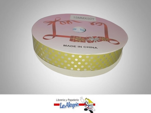 [CRPUN15MM067] CINTA DE REGALO VERDE AG PUNTOS 15MM X M MARCA MURANO   