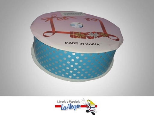[CRPUN30MM008] CINTA DE REGALO AZUL CIE PUNTOS 30MM X M MARCA MURANO   