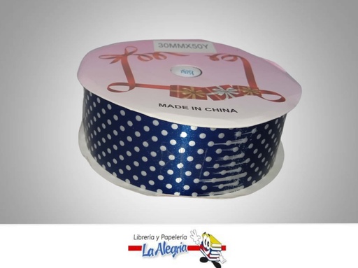 [CRPUN30MM014] CINTA DE REGALO AZUL MAR PUNTOS 30MM X M MARCA MURANO   