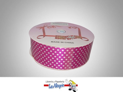 [CRPUN30MM025] CINTA DE REGALO FUCSIA PUNTOS 30MM X MET MARCA MURANO   