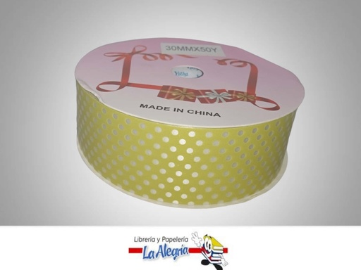 [CRPUN30MM067] CINTA DE REGALO VERDE AG PUNTOS 30MM X M MARCA MURANO   
