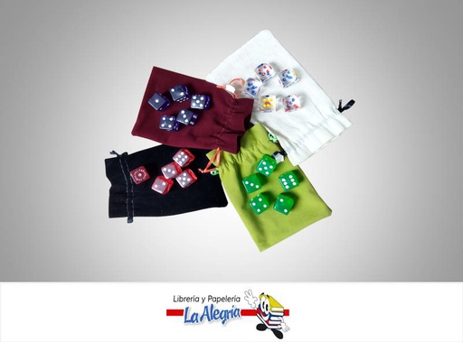 [DADOS] DADO CON FUNDA GRANDE VARIADO 5UND MARCA S/M   