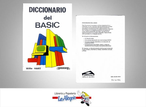[DICC13784] DICCIONARIO DEL BASIC  TEMATICA DICCIONARIOS AUTOR HART,WILLIE EDITORIAL PARANIFO