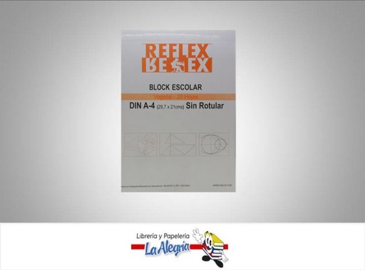 [DIN004S] BLOCK VEGETAL S/ROTULAR A4 20H MARCA REFLEX   