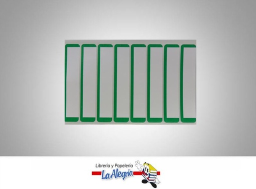 [ES0054] ETIQUETA RECTANGULAR 9X2CM VERDE 24UND MARCA STAR   